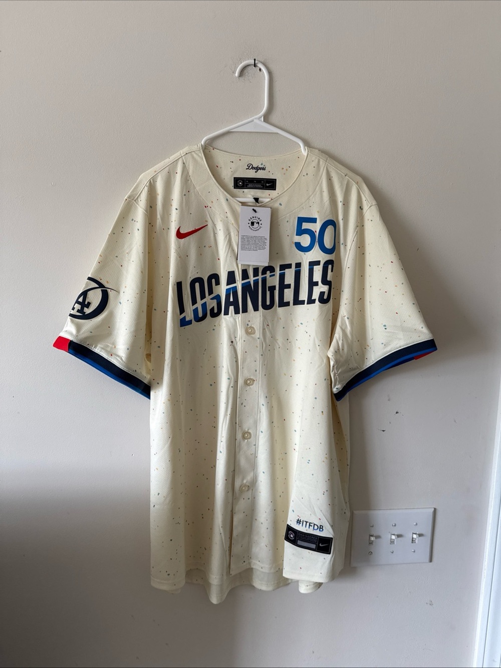 Men's Nike Mookie Betts #50 LA Dodgers City Connect MLB Jersey Sz XL - NWT RARE
